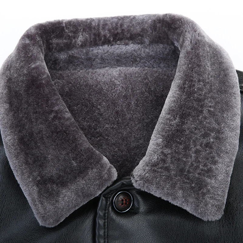 Размера плюс 8XL 7XL Новое мужское пальто из натуральной кожи овчина Мужская