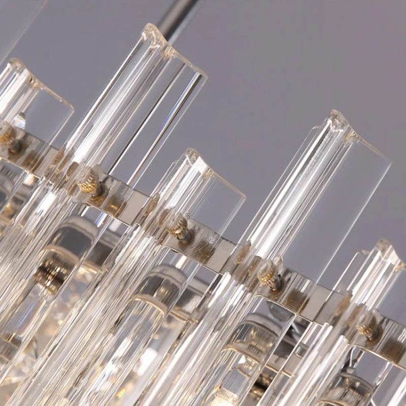 

Round modern chandelier lighting Living dining room bedroom led crystal lamps round chrome hanging light fixtures