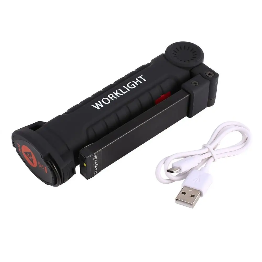 Long Version Портативный 5 режимов COB фонарик фонарь USB Перезаряжаемый светодиодный фонарь Магнитный COB Lanterna подвесной фонарь с крюком - Испускаемый цвет: Long Version