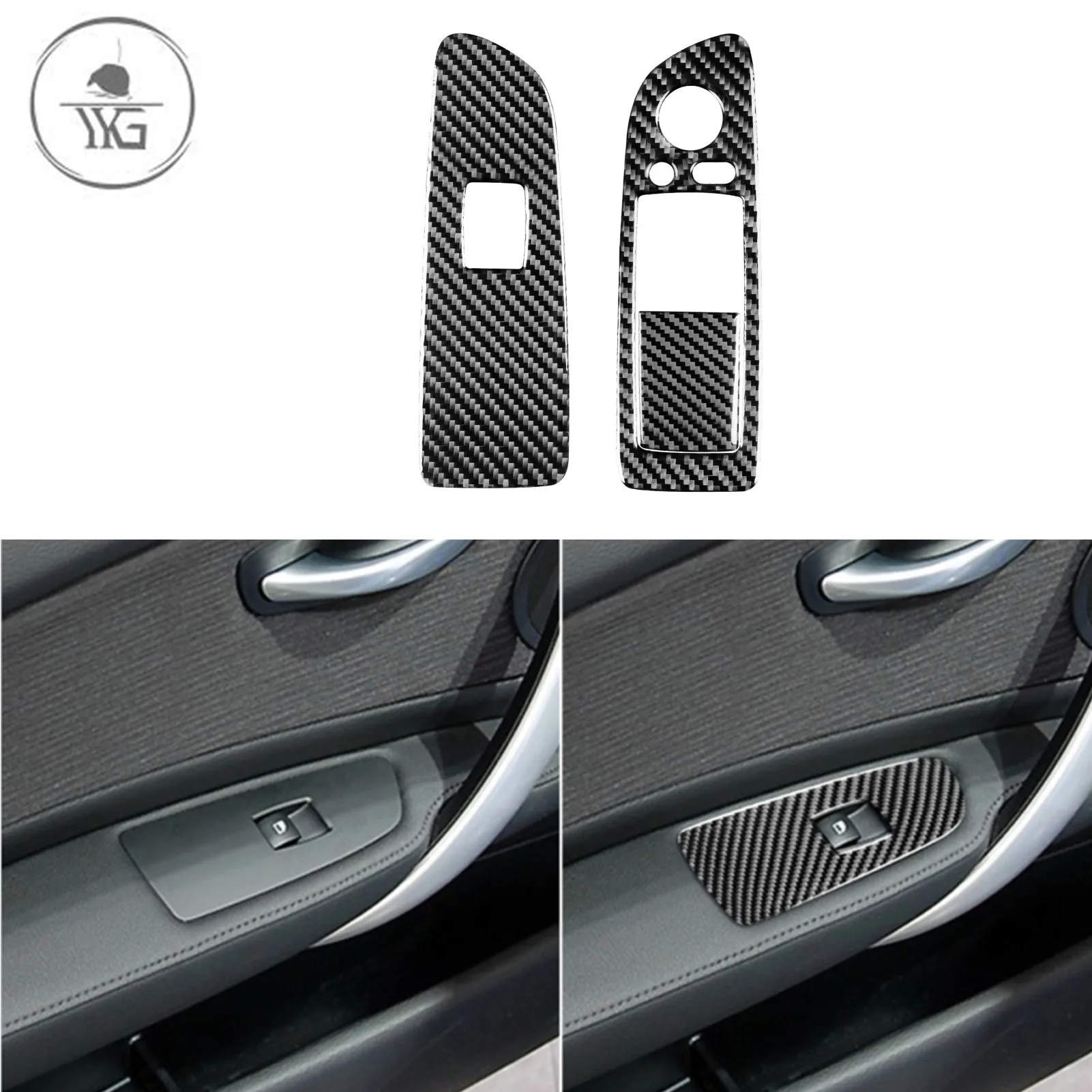 

Для BMW 1 серия E81 E82 E87 E88 2008 -2013 углеродное волокно правый руль электростеклоподъемник аксессуары для стайлинга интерьера автомобиля