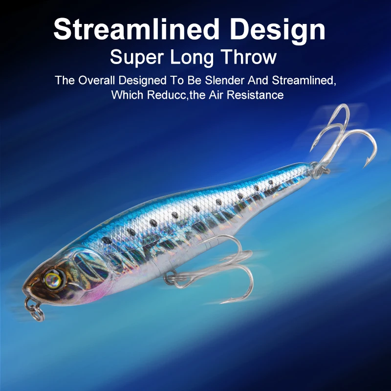 ONASN LIVE WIRES 87mm Floating Fishing Lures Surface Topwater Pencil Walk The Dog Hard Baits Saltwater Fishing Wobblers For Bass
