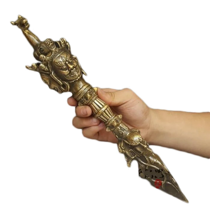 

LAOJUNLU старинная голова лошади Ming Wang Puba King Kong Pestle из чистой меди, волшебное оружие, украшение, демон, подавление пестки, городской дом