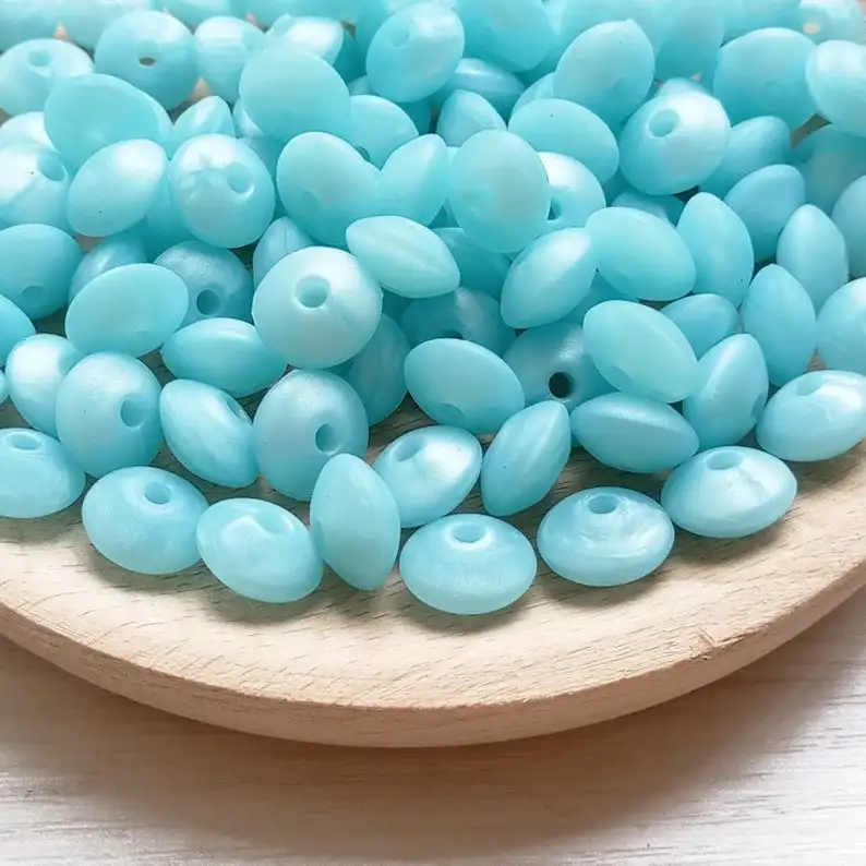 Жемчужные Зеленые Силиконовые линзовые бусины 12 мм без БФА для пустышки детский