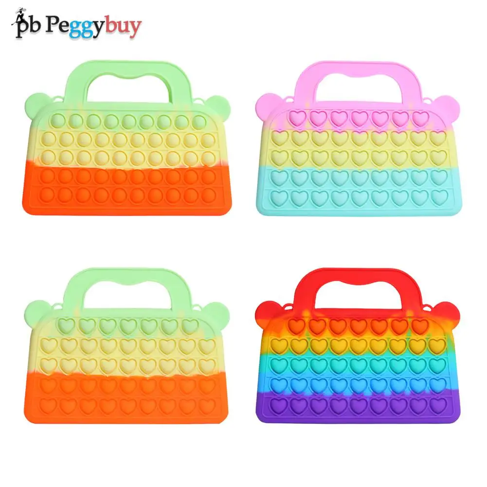 

Silicone Handbag Fashion Push Bubble Design Sensory Toys Reliver Stress Multiple-Uses Portable Purse Wallet for Women