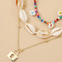 2021 emo aros bohemia bead fashion multilayer hip hop long chain necklace for women jewelry shells pendant necklaces accessories