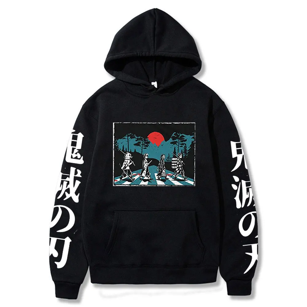 

Japanese Anime Demon Slayer Hoodies Harajuku Kamado Nezuko Print Oversized Hooded Sweatshirt Streetswear Men Women Tops Pullover