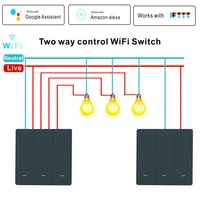 euuk dual control smart switch push button dual control switch controls one lamp at the same time work with alexa google home
