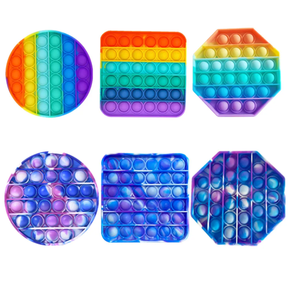 

Push Bubble Fidget Sensory Toy It Rainbow/tie Dye Color Pop Fidget Toy Popit Fidget Toy Bubble Stress Reliever Autism Adult Kids