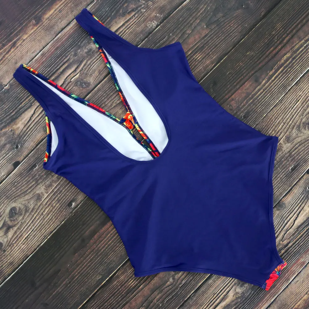 2020 Цельный купальник с цветочным принтом женский сексуальный высокой посадкой