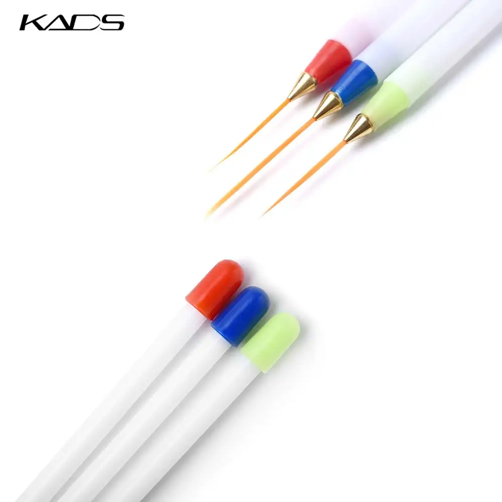 KADS 3 шт./компл. Акриловый Маникюр Строитель Кисть Рисунки Ручка Щетка Для Ногтей