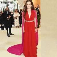 smileven pakistan formal evening dresses sexy v neck chiffon african prom gowns with shawl long evening party gowns plus size