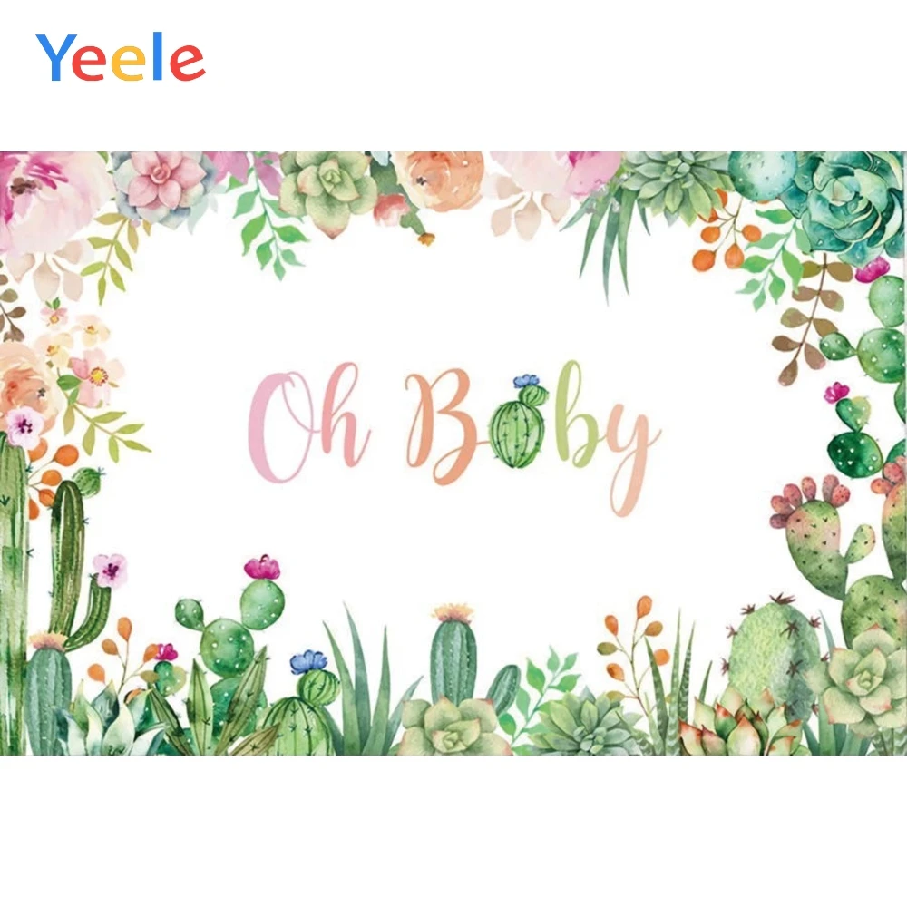 

Summer Tropical Cactus Party Newborn Baby Shower Birthday Photography Backdrops Background For Photo Studio Vinyl Photophone
