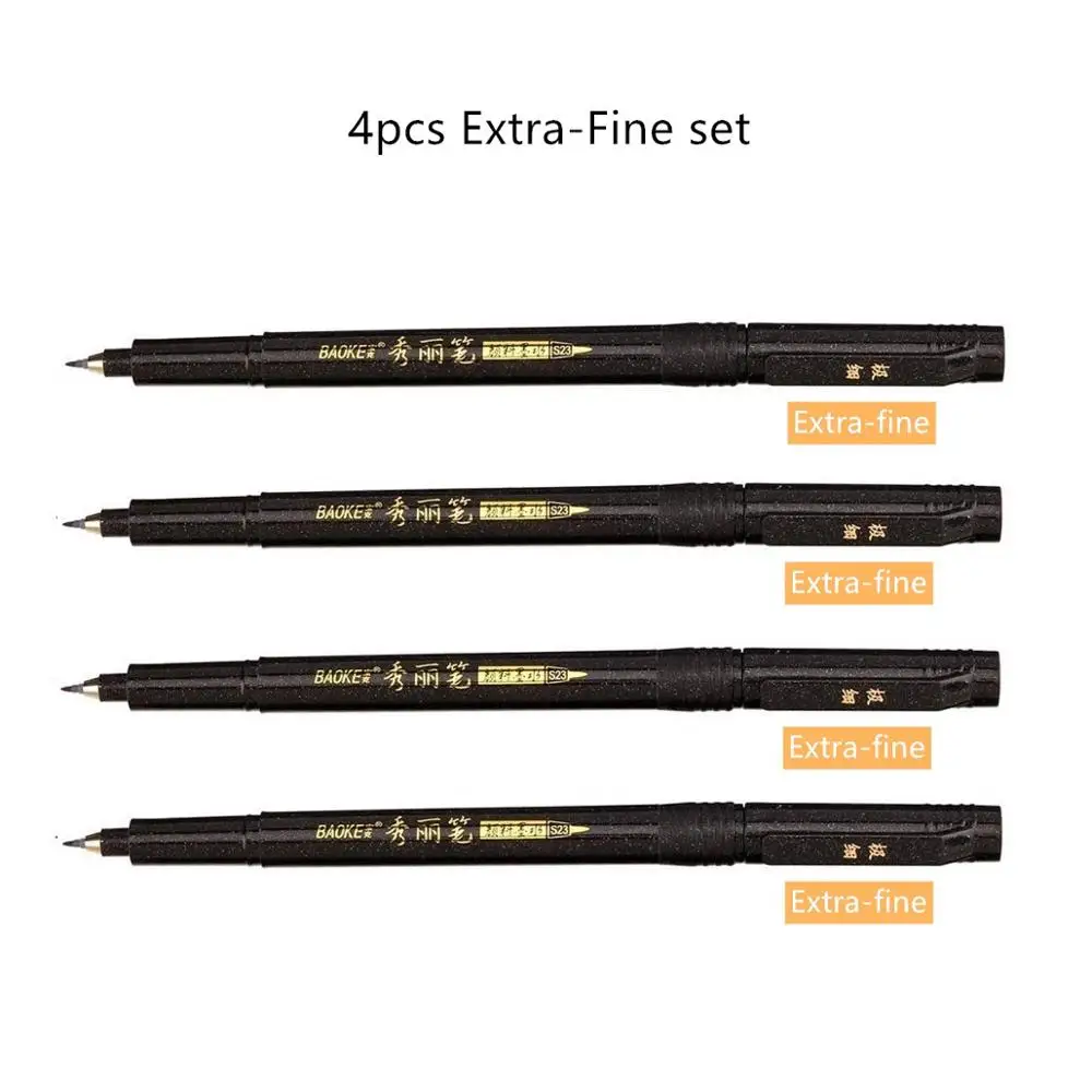 Extra Fine set 4 шт. каллиграфическая ручка Набор Тонкий Средний наконечник для ручной надписи для рисования и письма подписи иллюстрация школьные художественные инструменты A6806 - Цвет: Extra Fine set