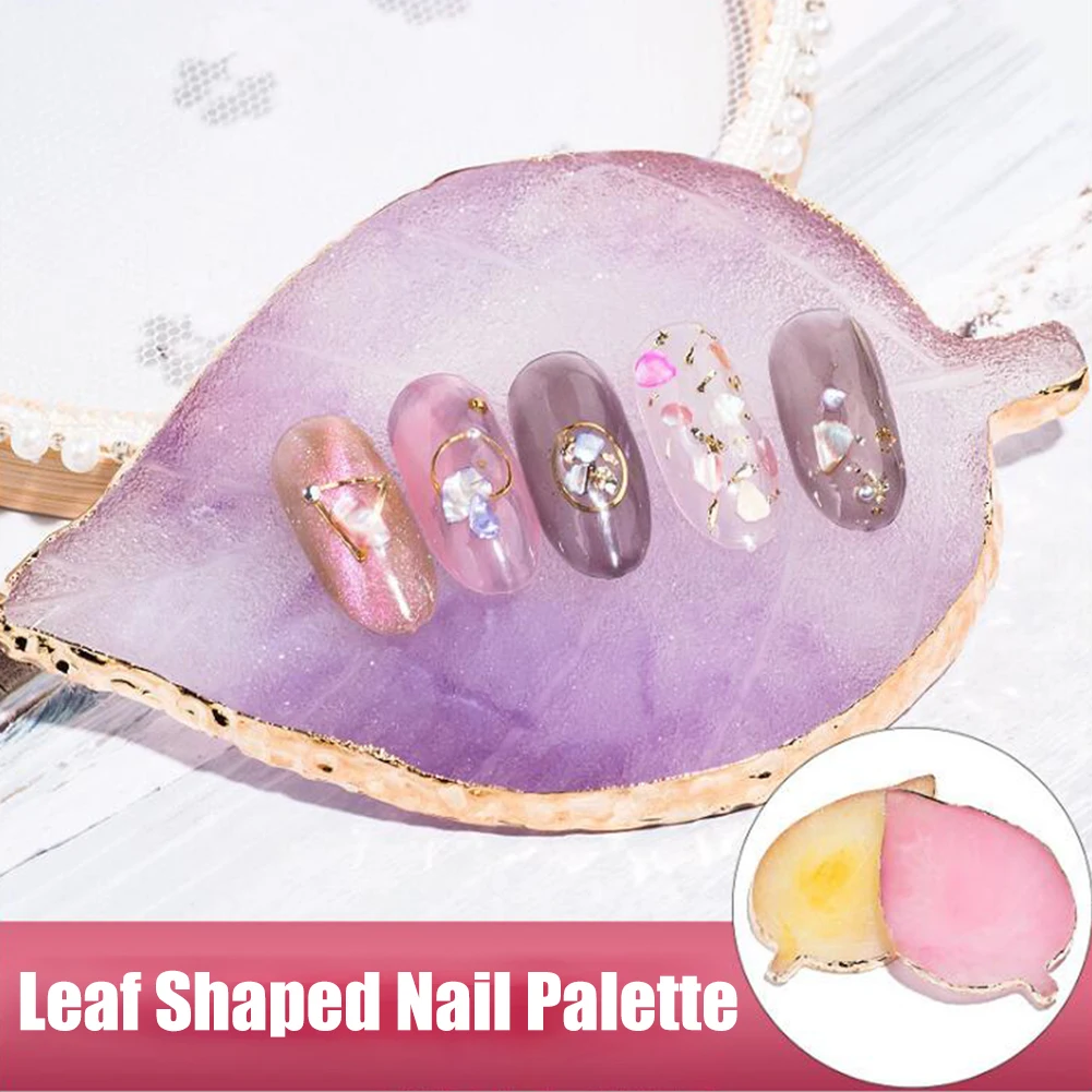 Палетка из натуральной смолы в форме листа для нейл арта акриловый держатель УФ