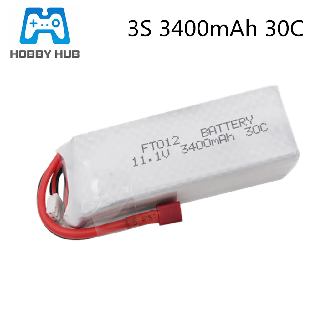 11.1V 3400mah 30C RC Lipo Battery+charger For FT012 Huanqi 734 Boat Helicopter Quadcopter Parts Battery 3400mAh lipo 3S | Игрушки и