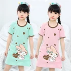 2021 детские пижамы, летние платья, Детская ночная рубашка для девочек, хлопковые ночные рубашки принцессы, домашняя одежда, Надувная Детская мультяшная одежда для сна