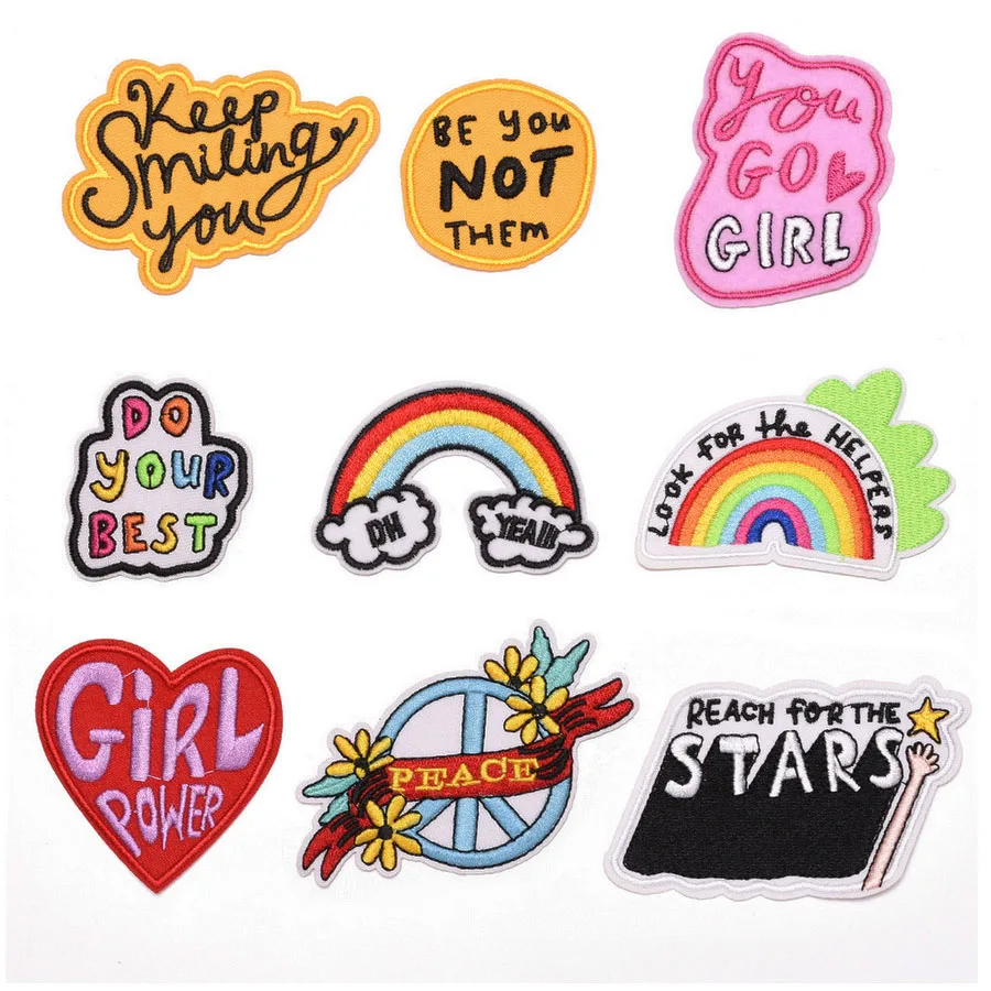 10 шт. продолжайте улыбаться Сделайте свою лучшую вышивку утюгом на нашивке