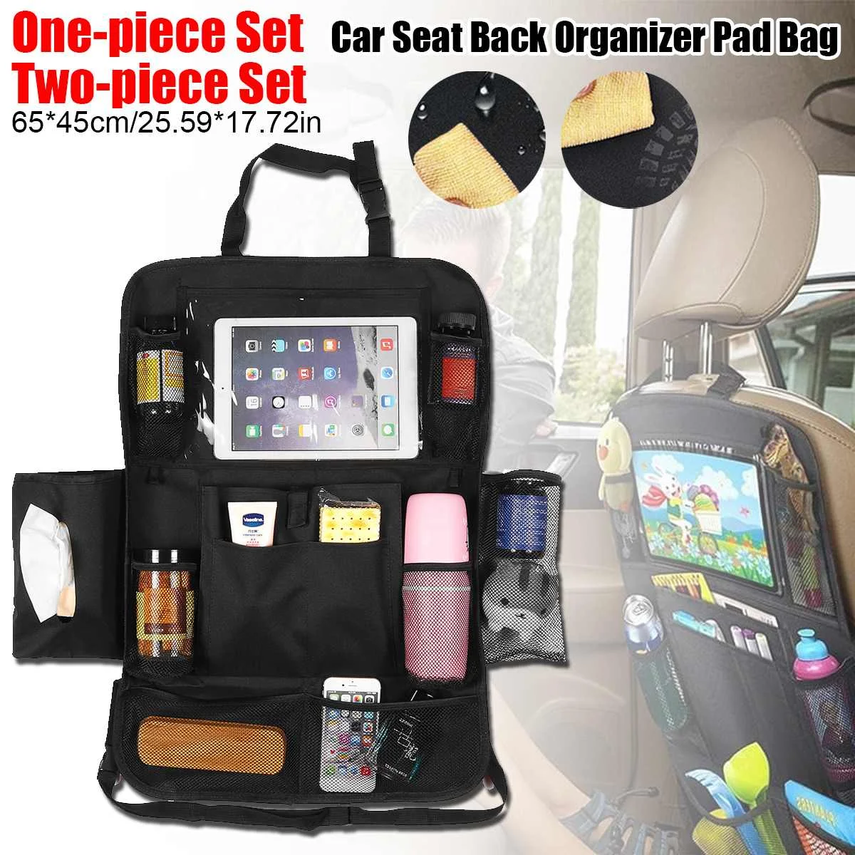 

1 шт./2 шт Автомобильный Органайзер на спинку сиденья 9 карманов для хранения с сенсорным экраном планшетный держатель протектор для детей ав...