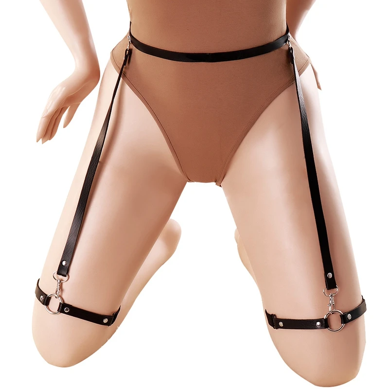 

Women Leather Harness Garters Stockings Waist Bondage Belt Sexy Woman Harness Thigh Garter Erotic Suspender Lingerie Leg Ring