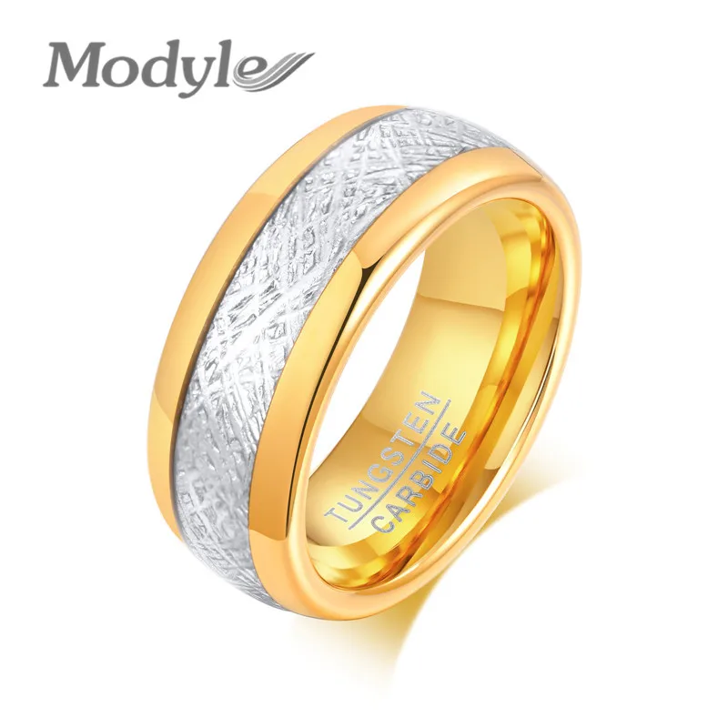 Фото Модное мужское кольцо Modyle 8 мм из карбида вольфрама 100% в стиле панк винтажное