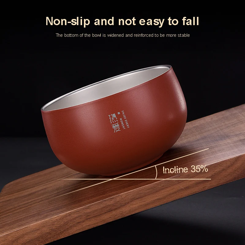 Двухслойная Изолированная миска из нержавеющей стали в китайском японском стиле