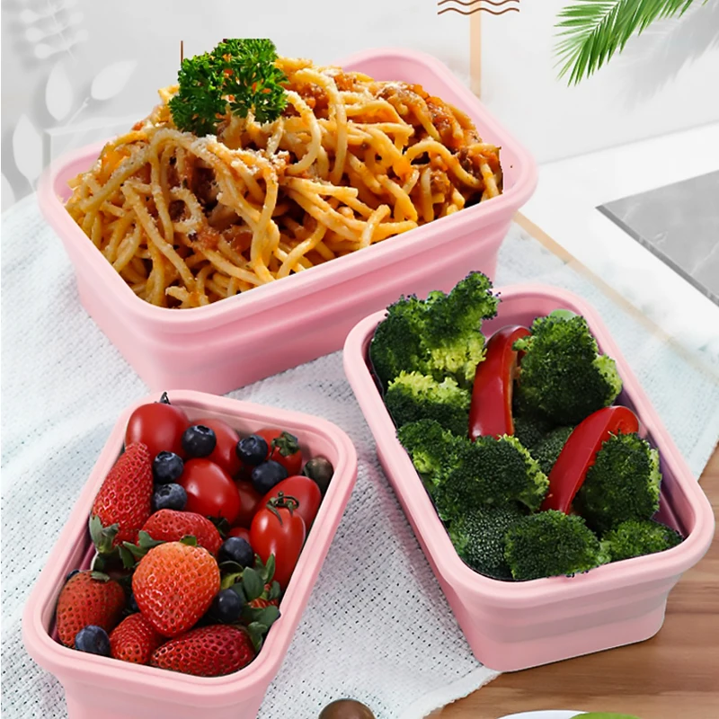 4 шт./компл. складные силиконовые микроволнового попкорна Bento Коробки для обедов