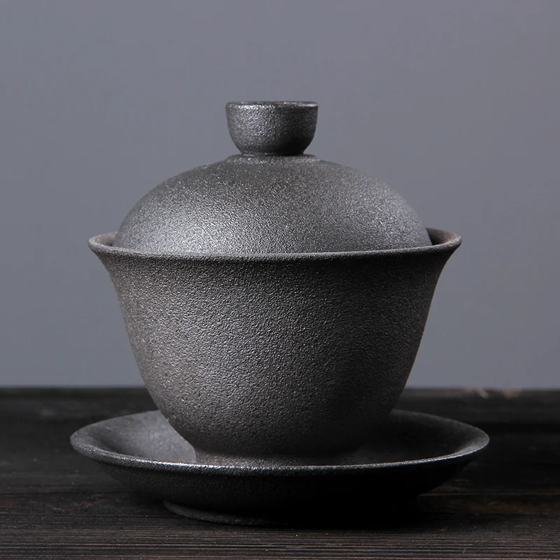 210 мл черный дзен японский стиль керамическая грубая керамика Gaiwan чайный набор