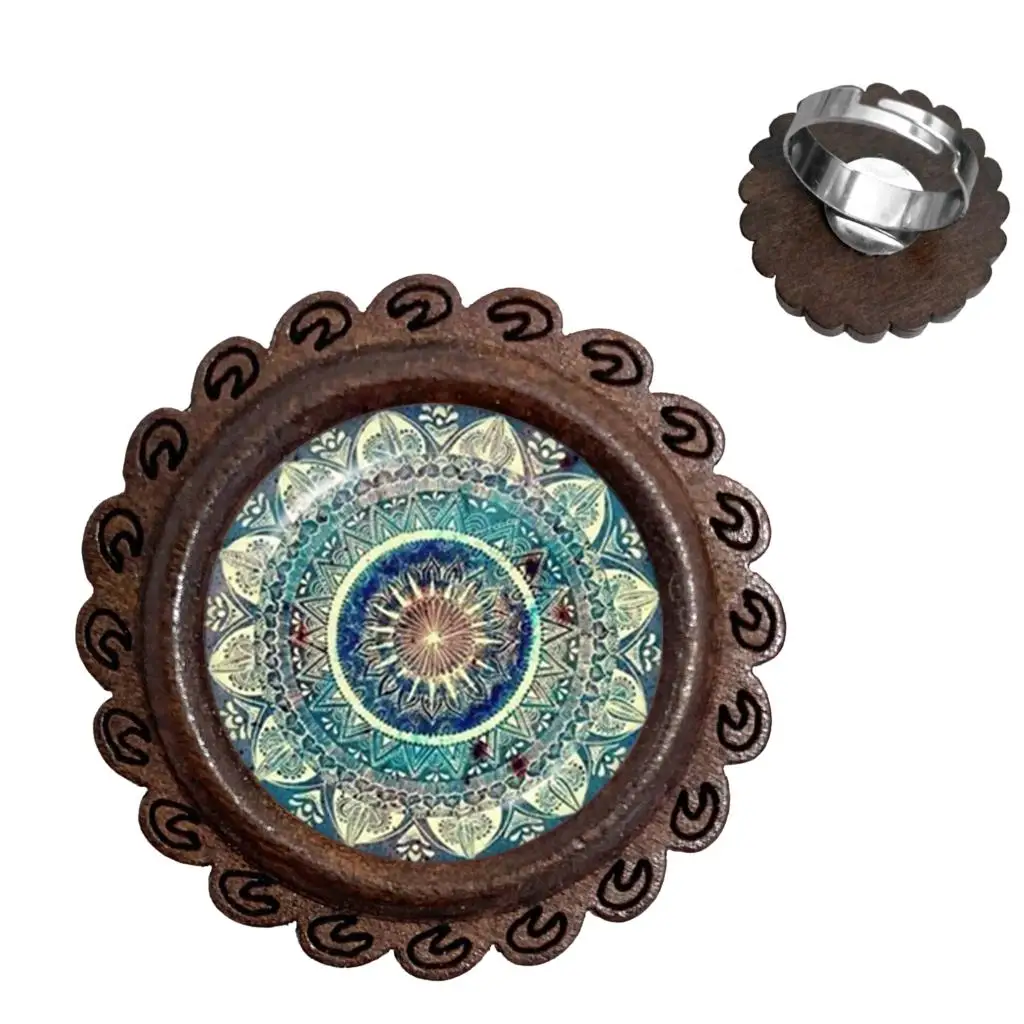 Классический Мандала художественная фотография деревянные кольца хна символ