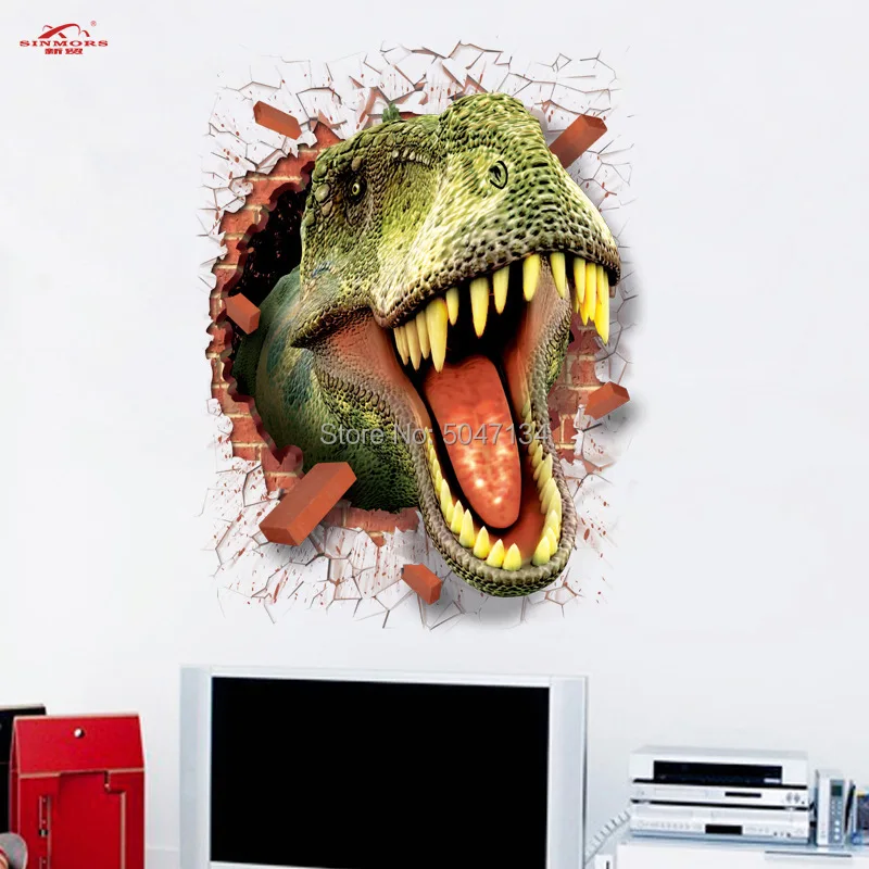 Dinosaur 3D Футбол Спорт Мальчики Спальня Искусство виниловая наклейка на стену персонализированный футбольный мяч баскетбольная машина для детской комнаты декор для детской комнаты - Цвет: Dinosaur