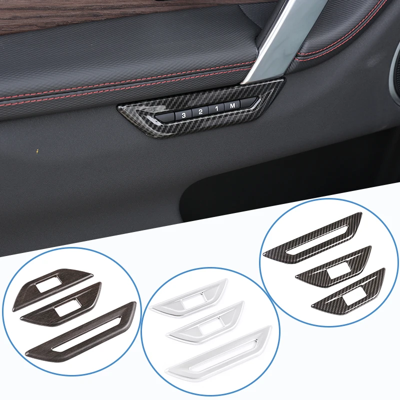 

For Land Rover Discovery Sport 2020 ABS Chrome Carbon Fiber Seat Memory Button Frame Trim Car Accessories