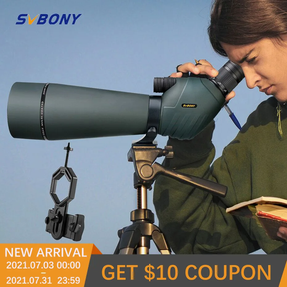 SVBONY 20-60X70/80 SV411 телескоп зум Зрительная труба водонепроницаемый бинокль мощный охотничий кемпинг ночное видение Монокуляр - изображение
