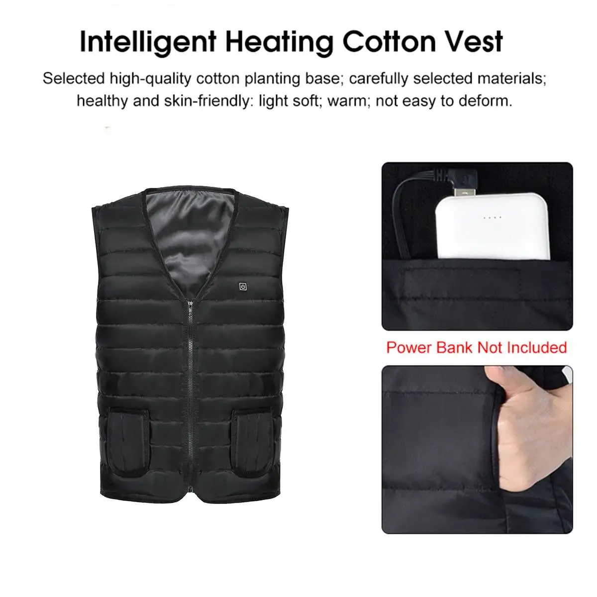 

4XL Men Women Autumn Winter Cotton Heated Vest USB Infrared Electric Heating Vest Waistcoat Outdoor Thermal Warm Heated Jacket