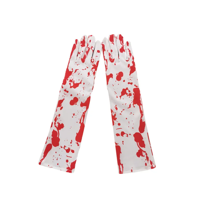 Белые перчатки-скелетоны Унисекс На Хэллоуин аксессуары для косплея перчатки до