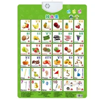 distinguish fruit numbers read music learning baby sound wall chart read card book early educational enlightenment toy for kid