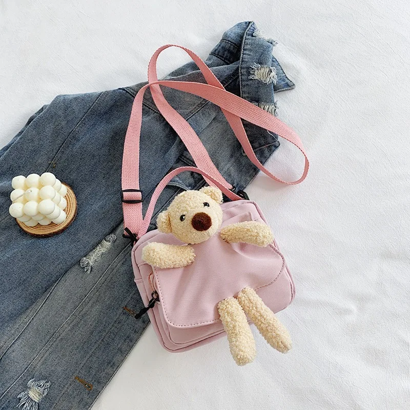 

Cute Bear Small Bags Ladies Nylon Messenger Bag Womens Tote Shoulder Bag Purses Handbags Crossbody Bag for Woman Satchel Purses