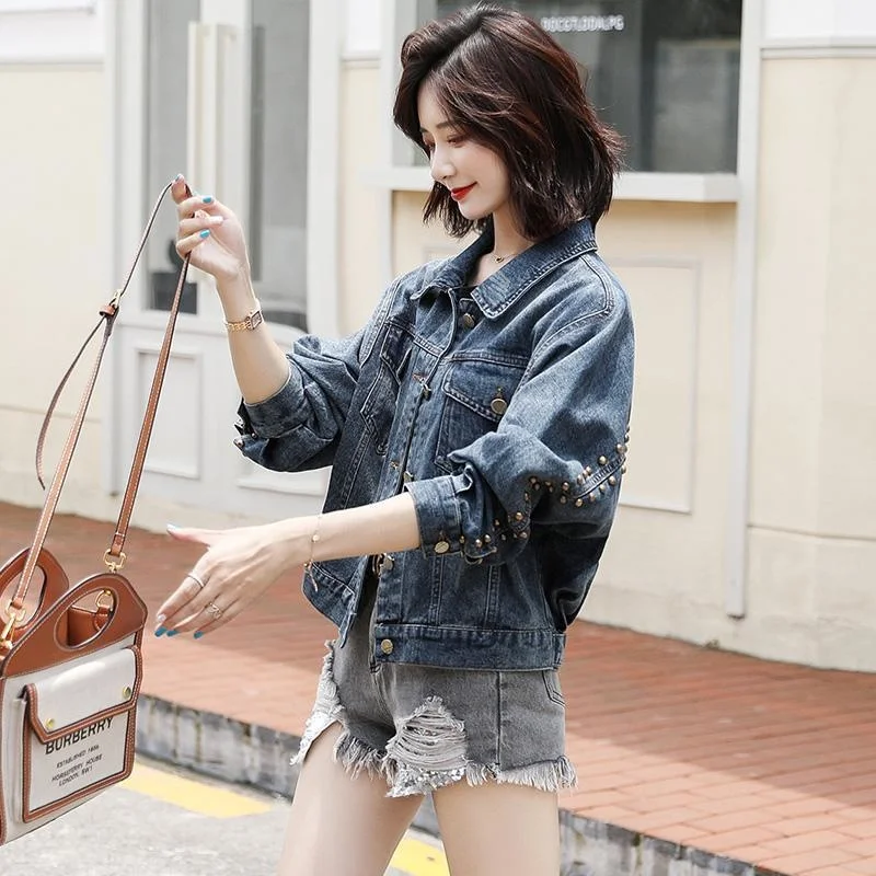 Модная Джинсовая куртка для женщин короткая весна-осень 2021 Новинка Корейский
