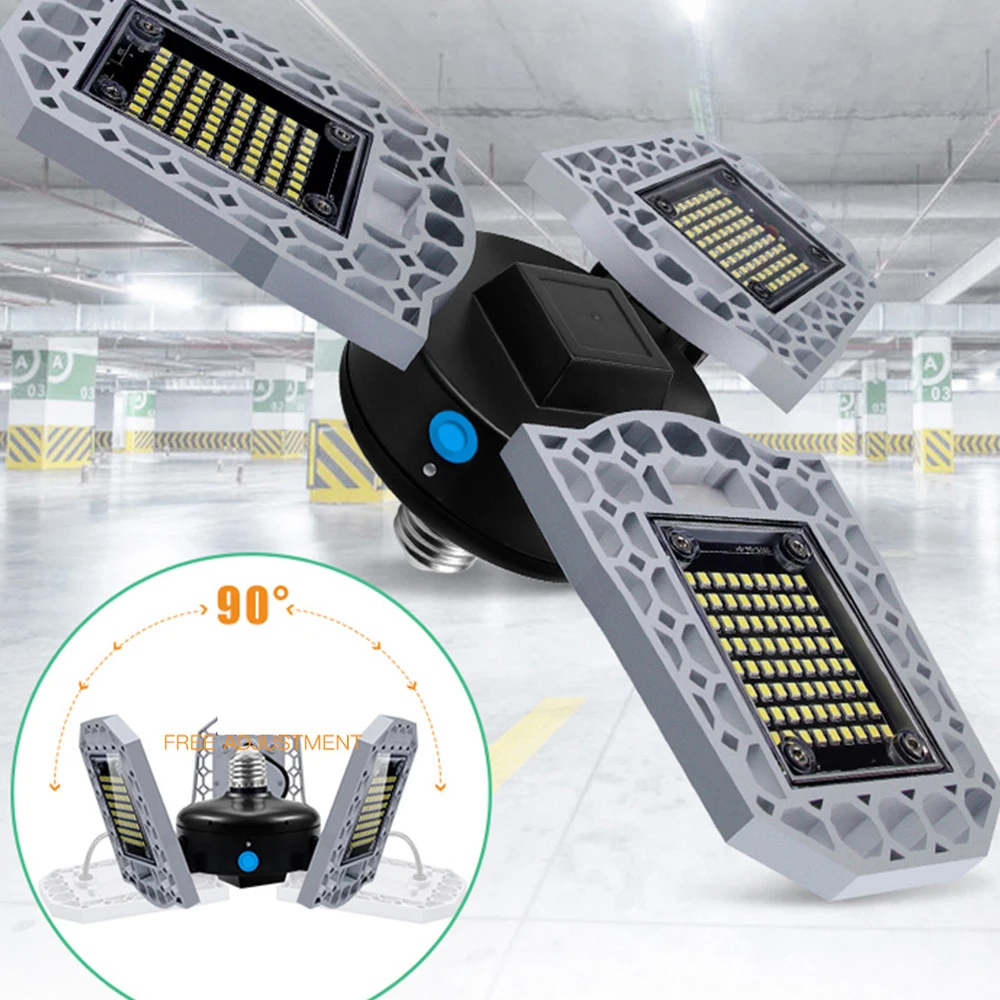 

LEADLY LED Garage Lights 100W Light Sensor Deformable Basement Lighting LED Garage Light Bulb For Workshop Industrial Lamp Barn