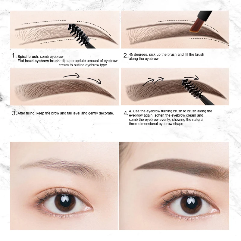 Крем для бровей с оттенком усилитель двойная головка стойкий водостойкий гель