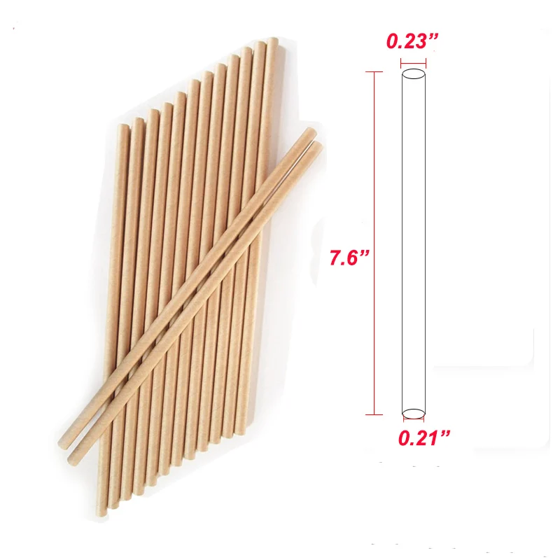 [100/200 шт] соломинки из крафт бумаги экологически чистые идеально подходят для