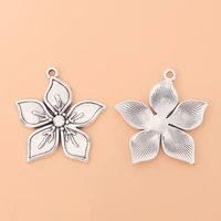 20pcslot silver color flower charms pendants for diy bracelet necklace jewelry making accessories