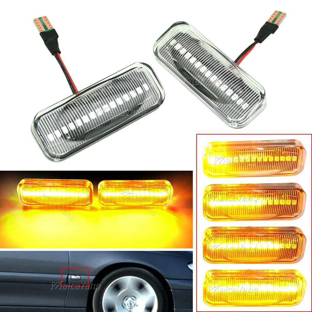 

2X LED Dynamic Turn Signal Side Marker Light Indicator for Opel Omega B Stufenheck Caravan 1994 1995 1996 1997 1998-2003