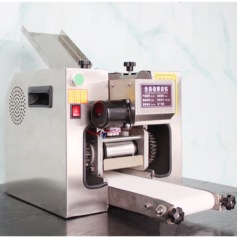 Günstig 220V Kommerziellen Knödel Wrapper Maschine Roll Pressen Wan-Tan Pi Machen Maker Pasta Verarbeitung Runden Platz Flakes Moulding