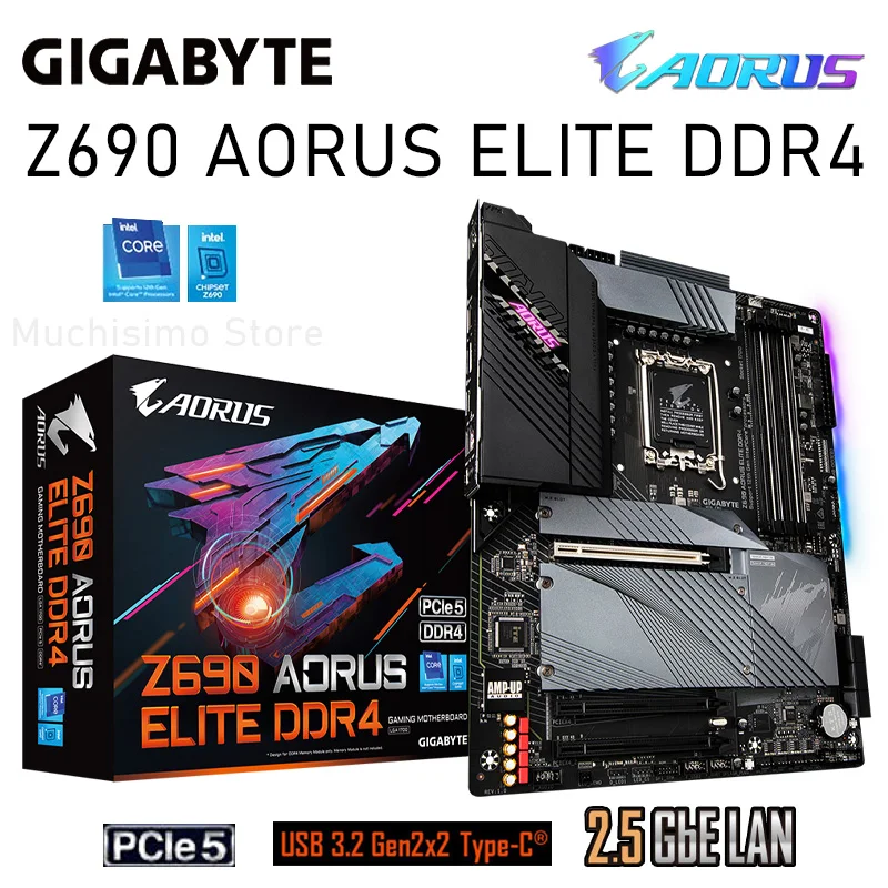 

LGA 1700 Gigabyte Z690 AORUS ELITE DDR4 Motherboard Support Intel 12th-Gen CPU Intel Z690 Gaming Mainboard 1700 128GB PCle 5.0