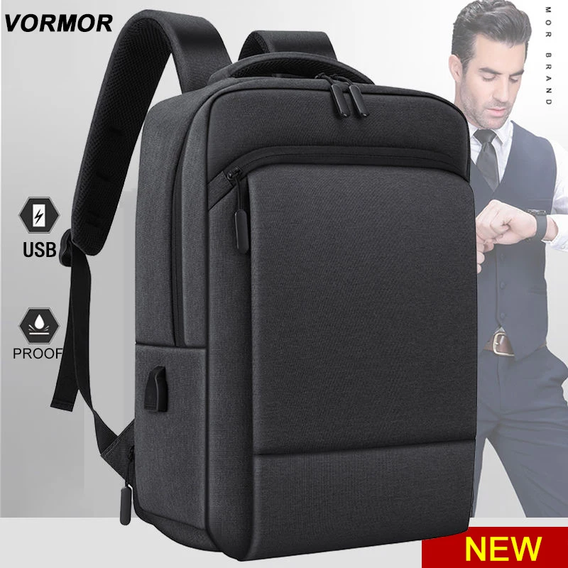 VORMOR 2023 New Anti-thief Fashion Men Backpack Women Business 15.6 inch Laptop Bag USB Charging Travel Bag