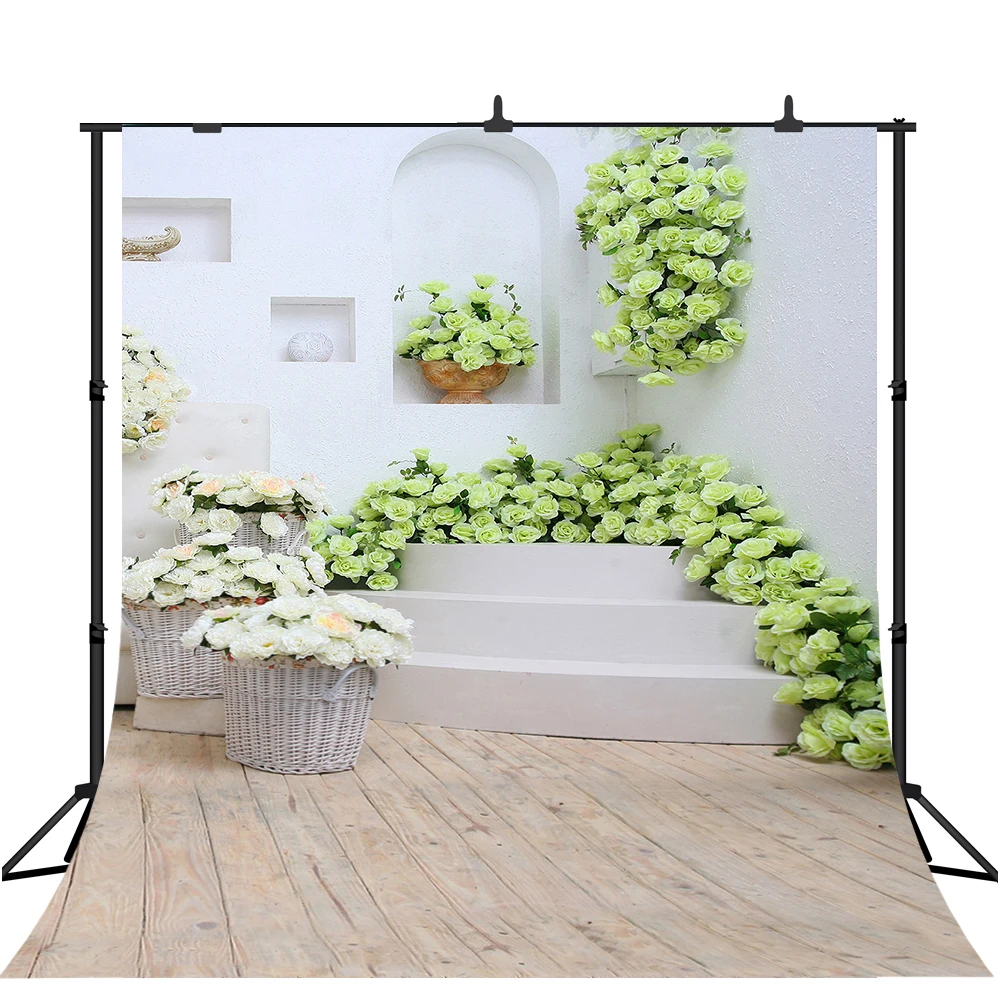 

Lyavshi Photography backdrop romantic flower wooden floor wedding newborn baby background Photo Studio Photobooth