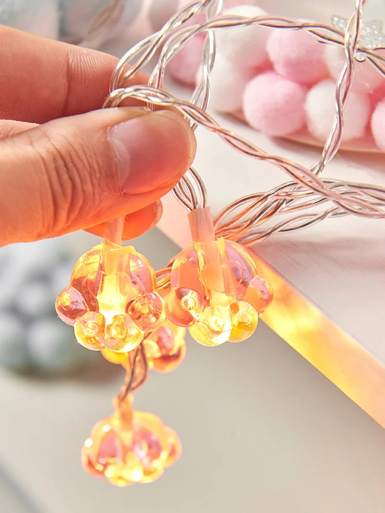 Фея милый розовый кот следы батарея USB разъем гирлянды 3 м светодиодный украшения