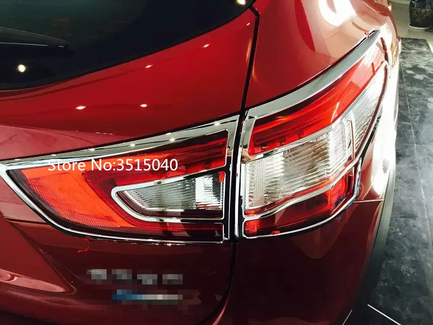 

For Nissan Qashqai 2016 1 Set Brand New ABS Chrome Rear Headlight Fog Lamp Brake Light Cover Trims Car Styling Auto Accessories
