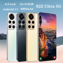 Teléfono Inteligente S22 Ultra 5G versión Global, 6800mAh, 6,8 pulgadas, 16GB, 512GB, Android 11, 10 núcleos, desbloqueo 4G LTE (2)