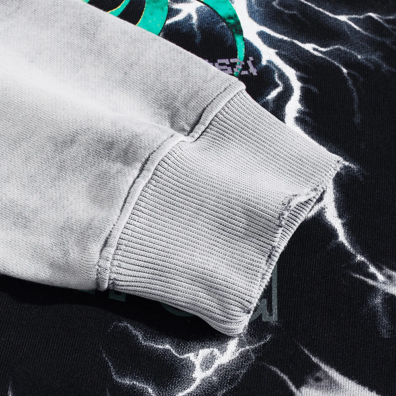 

Hip Hop Streetwear Ripped Lightning Alien Print Harajuku Hoodie Sweatshirt Winter Cotton Pullover Men Loose