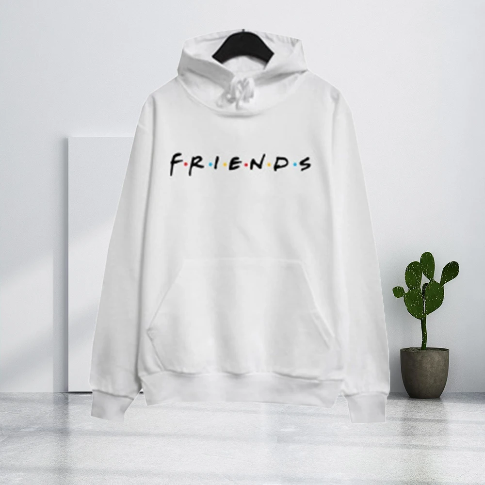 Толстовка с капюшоном надписью Friends Harajuku пуловер и принтом Женские топы из